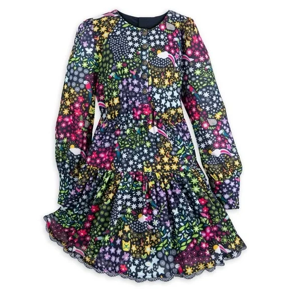 Disney Store Encanto Dress Girls 3T Butterflies Rainbows Toucans Capybaras Fall